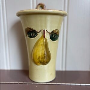T.J.Maxx Pear Design Wall Vase - Cream and Green